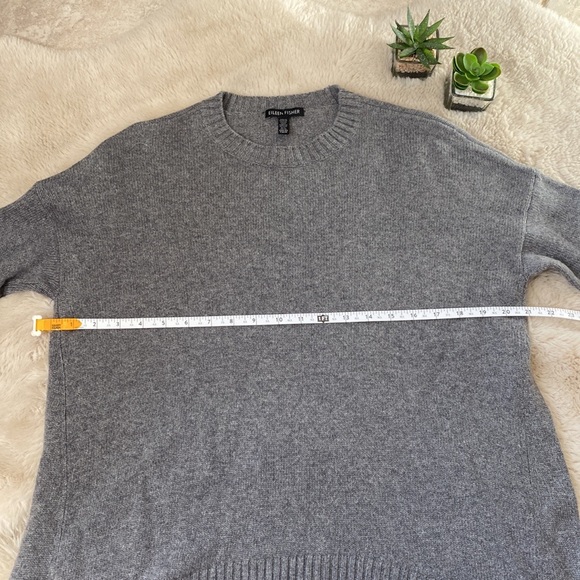 Eileen Fisher Cashmere Merino Wool Sweater High Low Gray Size XXS / XS - Picture 9 of 9